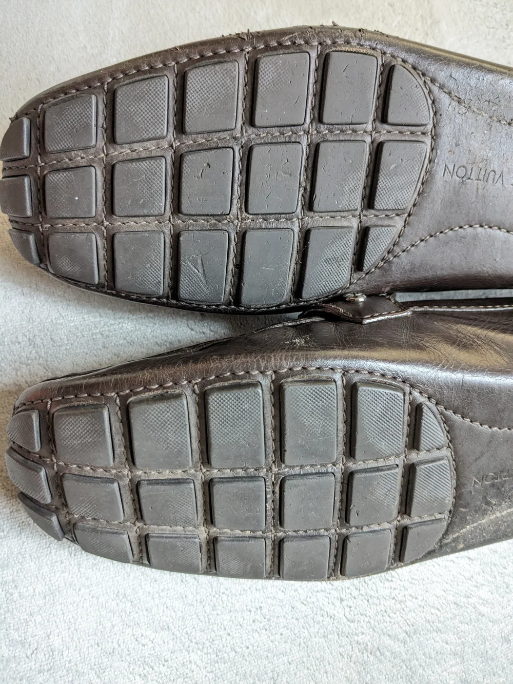 Louis Vuitton Brown Leather Men's Driving Loafers 9.5